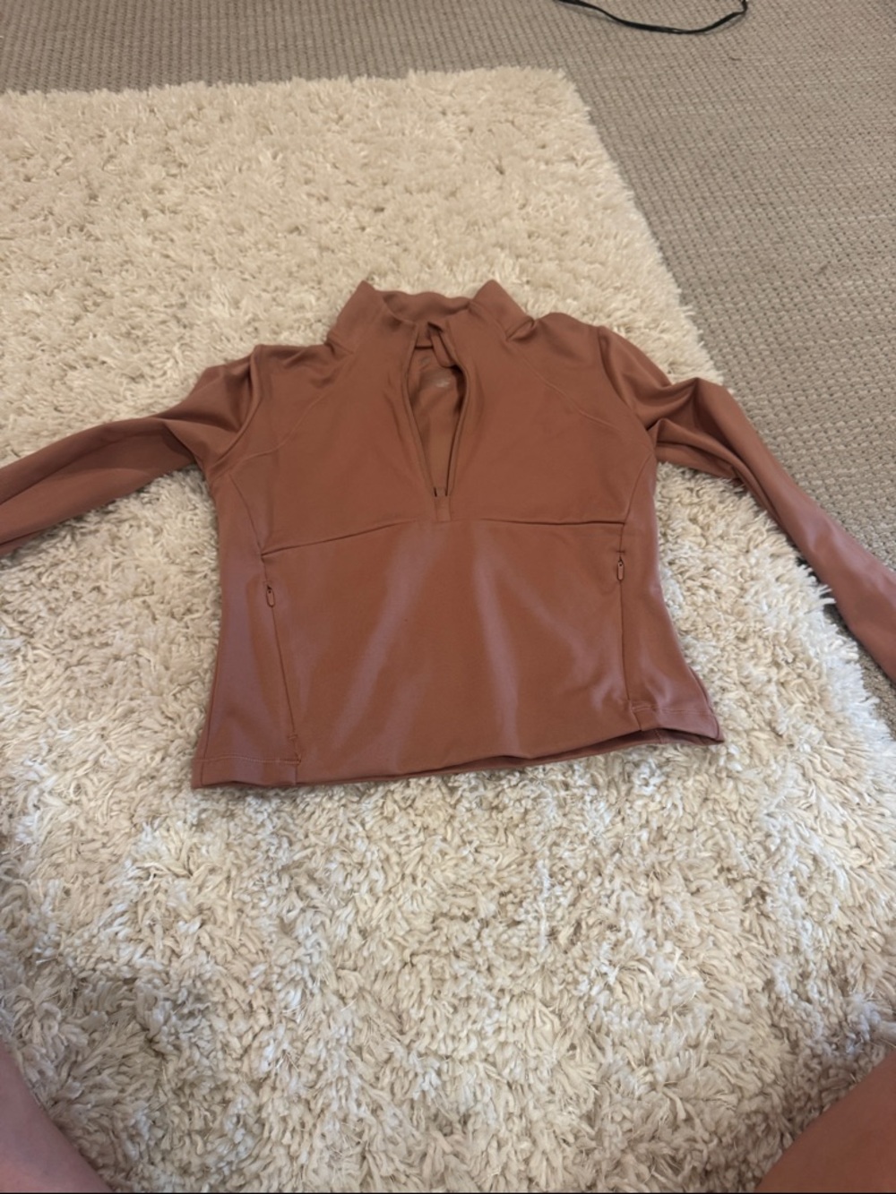 Quarter-Zip Active Pullover in Dusty Rose